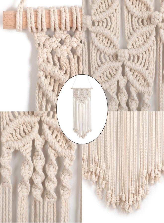 RLoncomix Macrame Wall Hanging Boho Art Woven Home Decoration Chic Cotton Rope Cord Wall Art for Apartment Living Room Bedroom Gallery, Beige, 16x28 Inches - Image 5